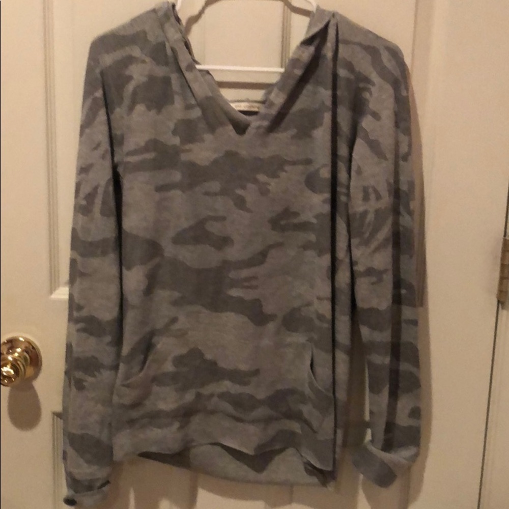 camo v neck hoodie